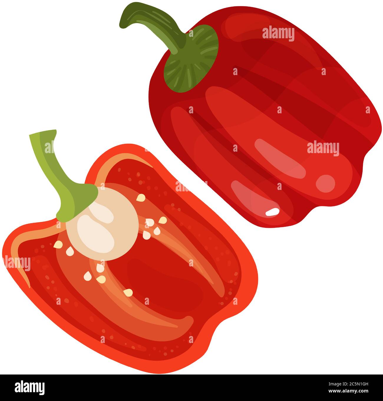 Red bell peppers. Vector illustration Stock Vector Image & Art Alamy
