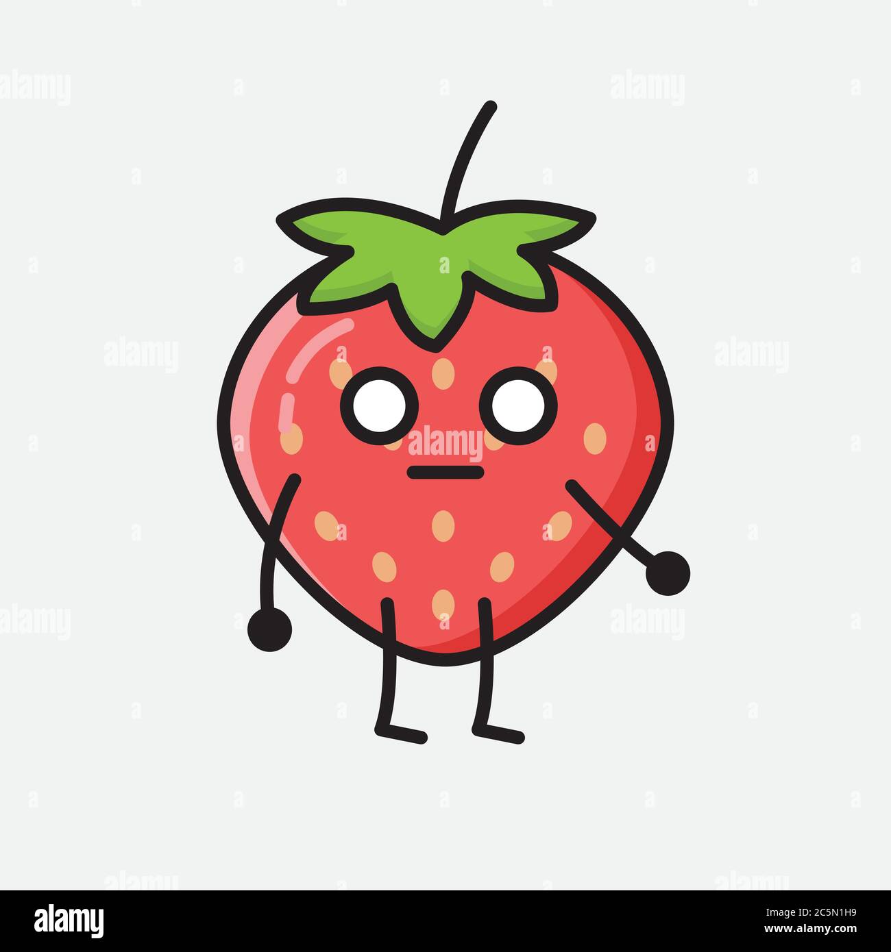 An illustration of Cute Strawberry Mascot Vector Character Stock Vector ...