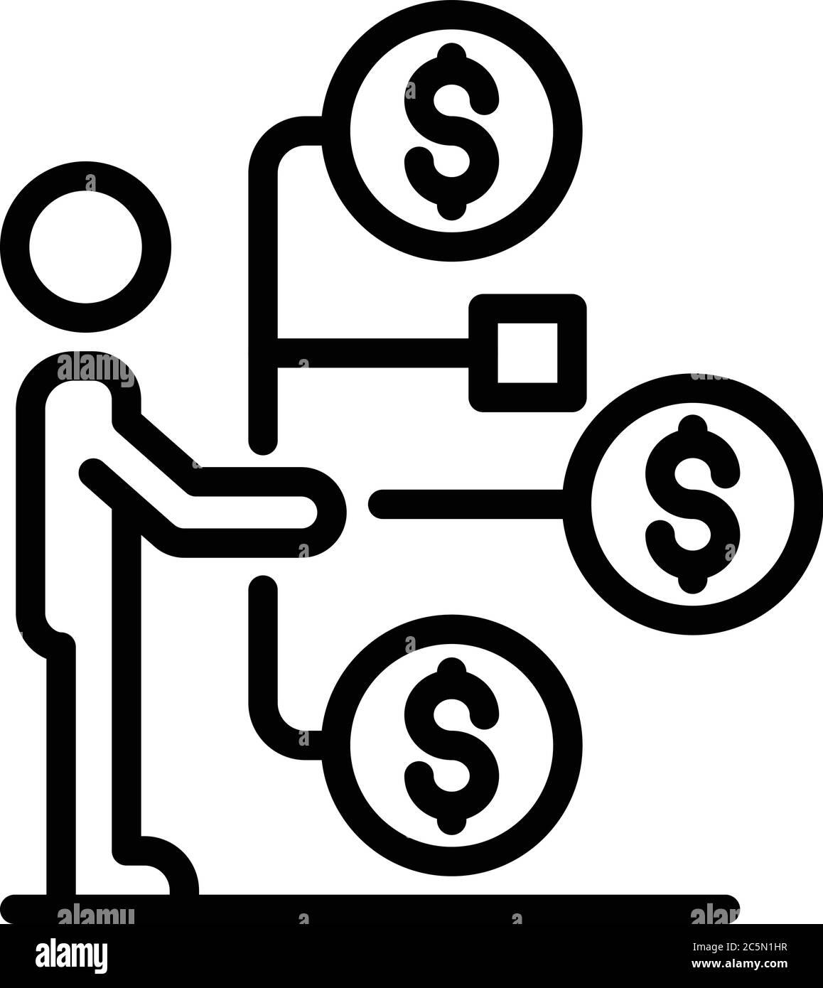 Broker new scheme icon, outline style Stock Vector Image & Art - Alamy