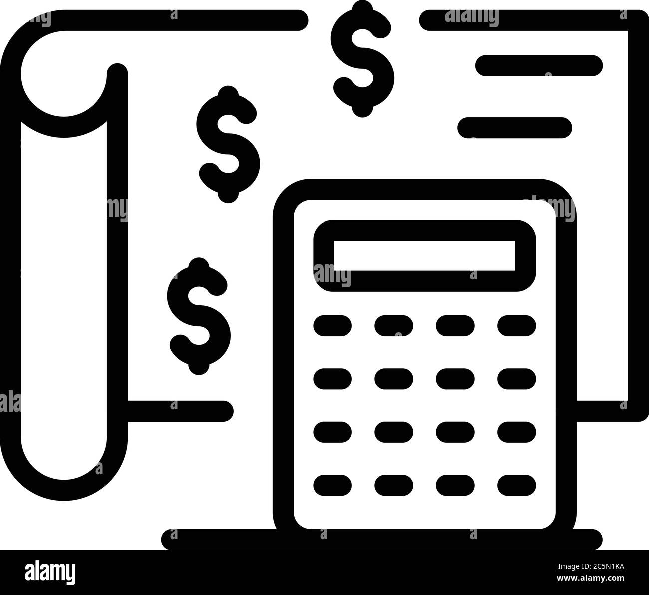 Finance calculator broker icon, outline style Stock Vector