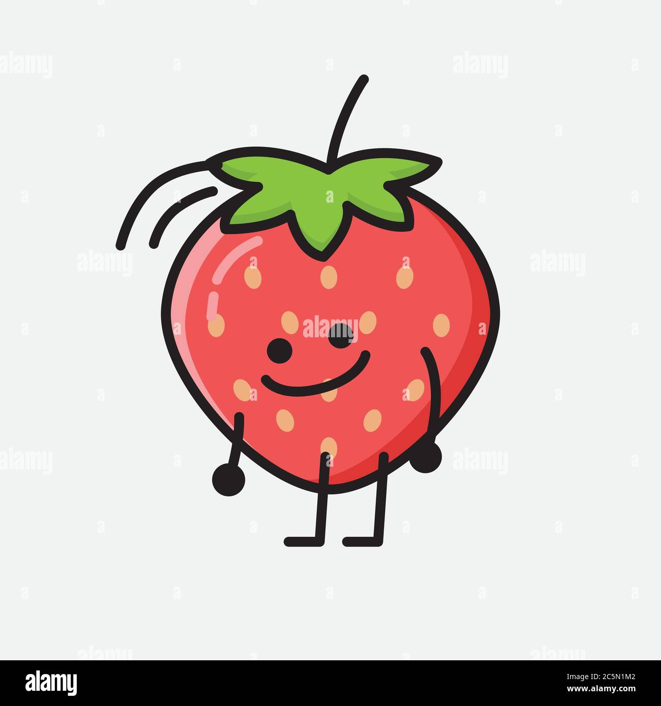 An illustration of Cute Strawberry Mascot Vector Character Stock Vector ...