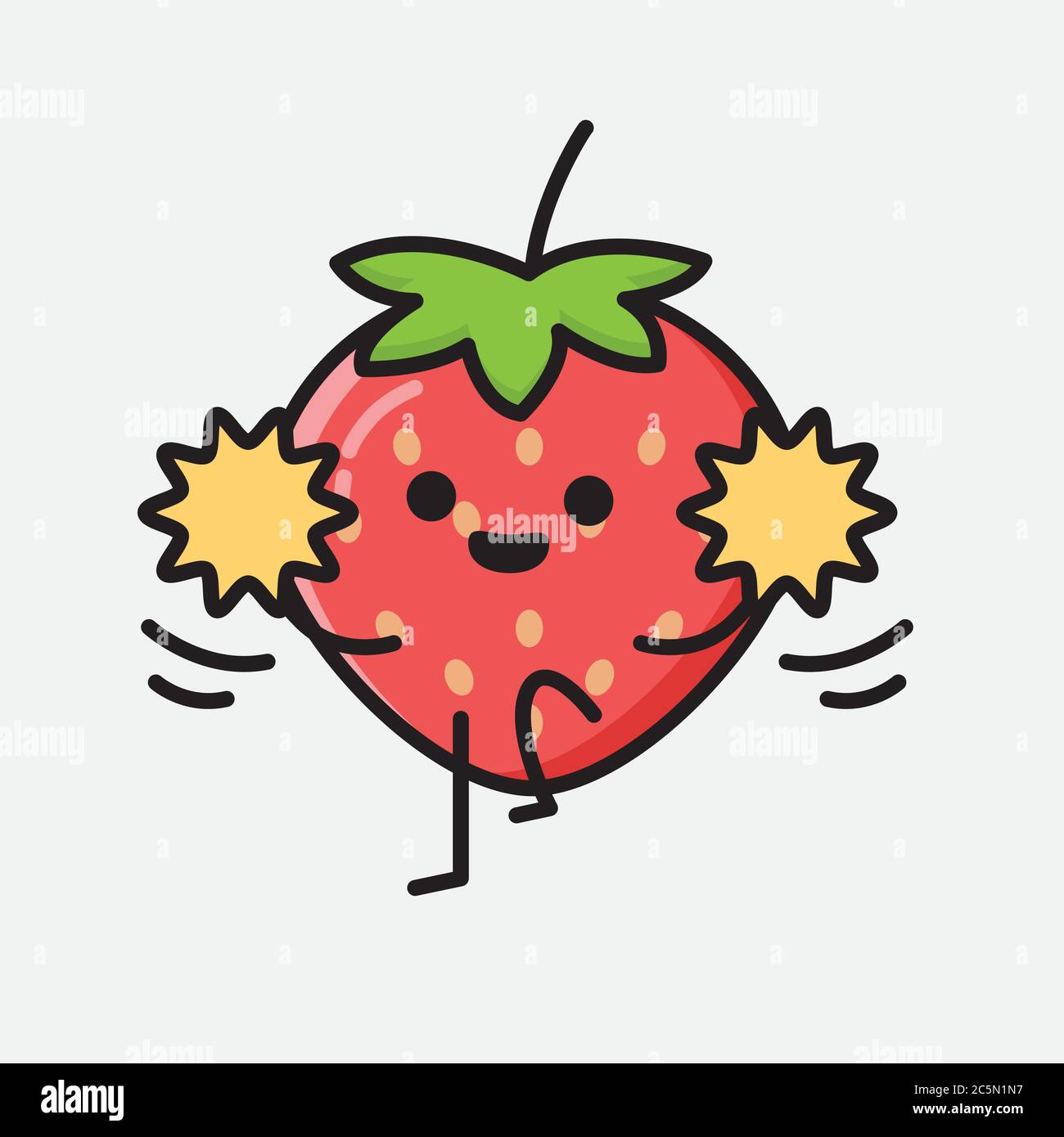 An illustration of Cute Strawberry Mascot Vector Character Stock Vector ...