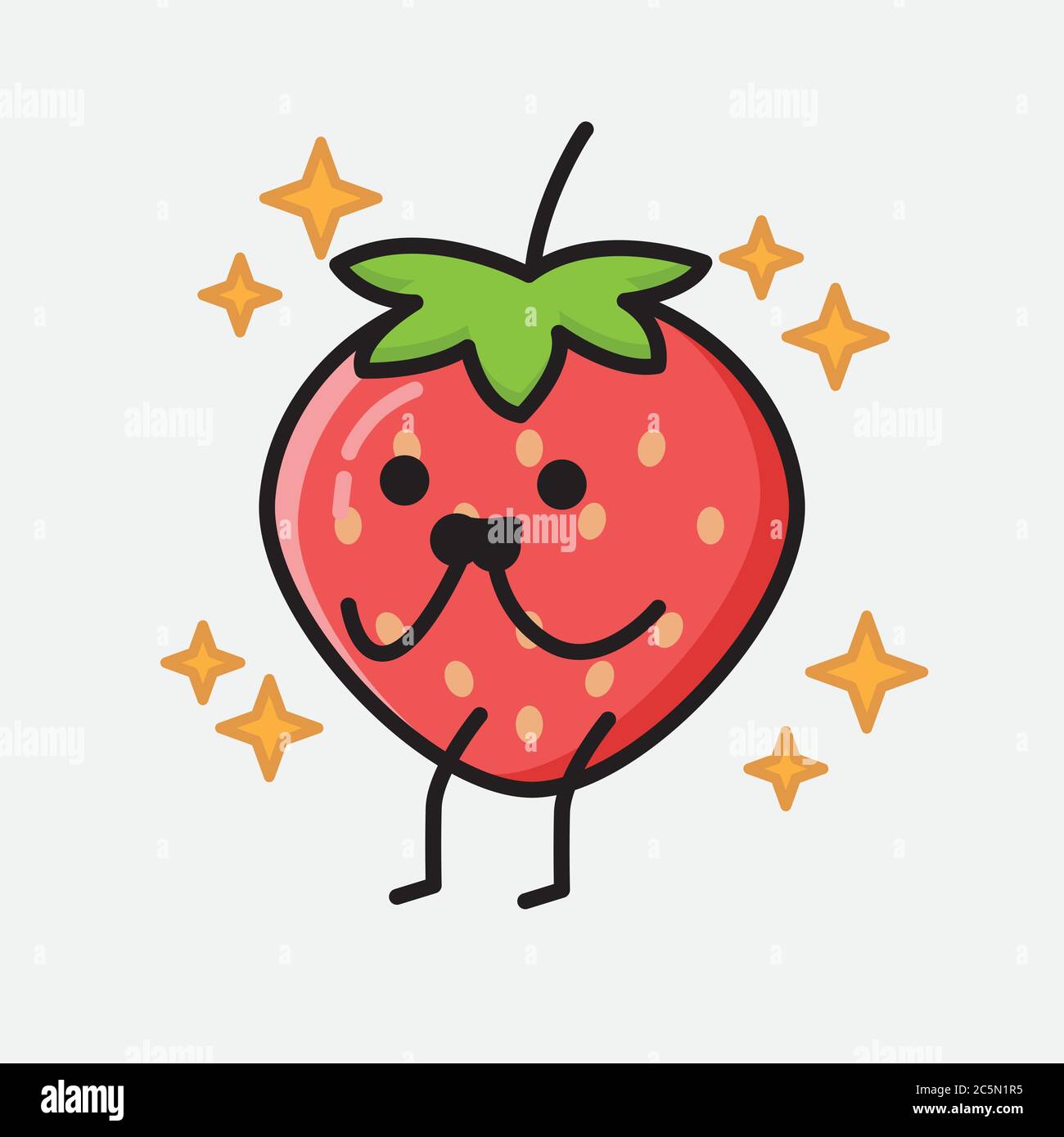 An illustration of Cute Strawberry Mascot Vector Character Stock Vector ...
