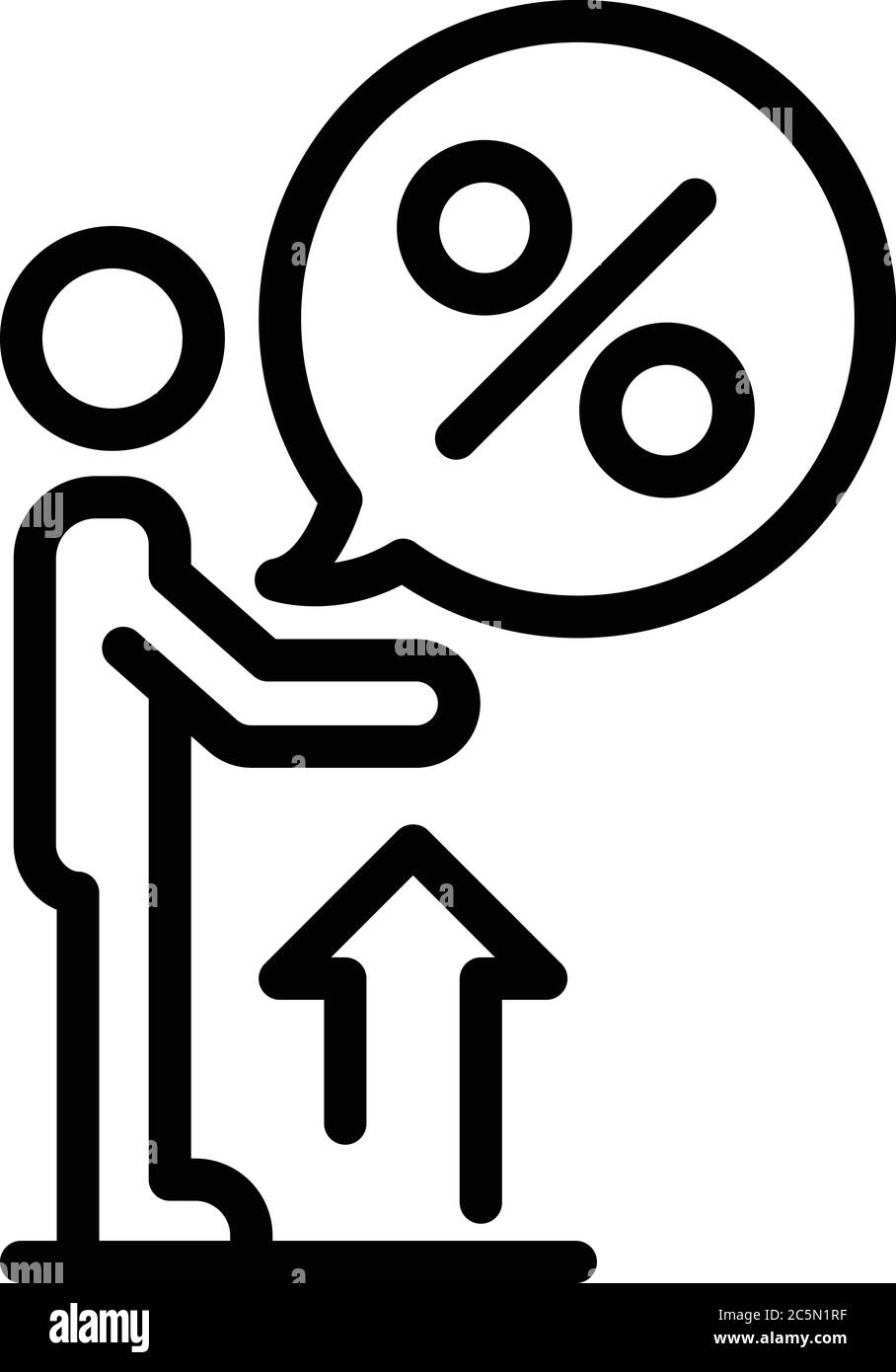 Broker percent money icon, outline style Stock Vector Image & Art - Alamy