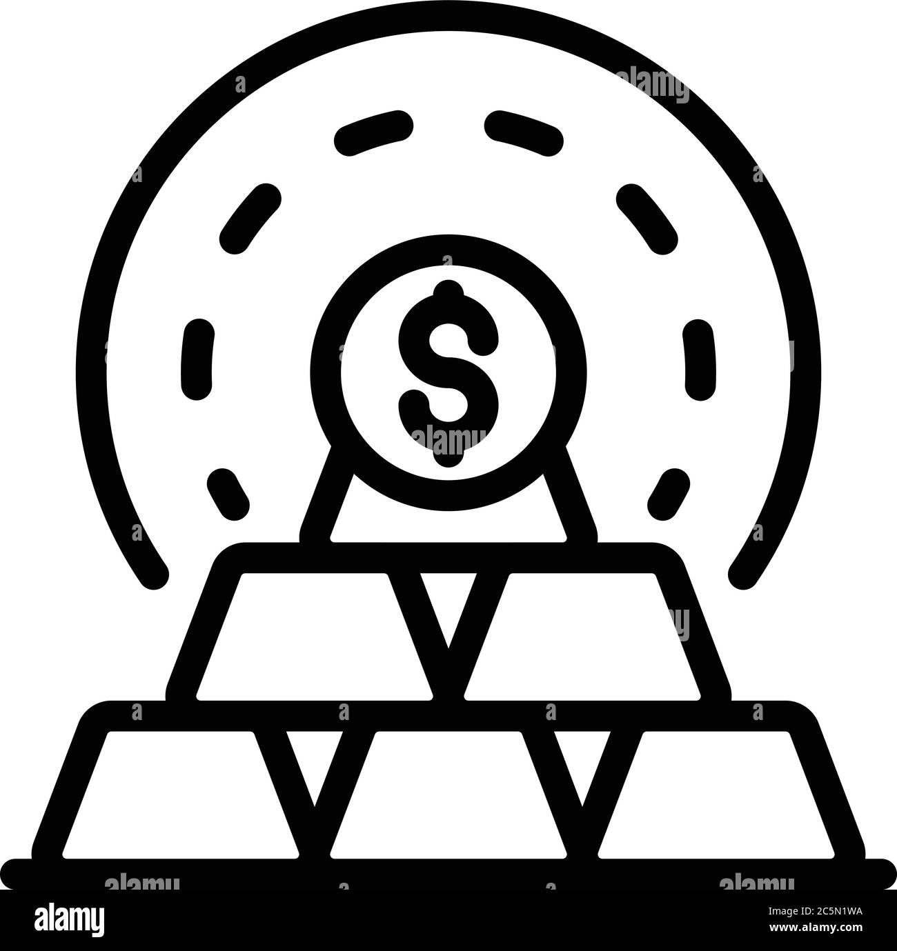 Bank gold bars icon, outline style Stock Vector Image & Art - Alamy
