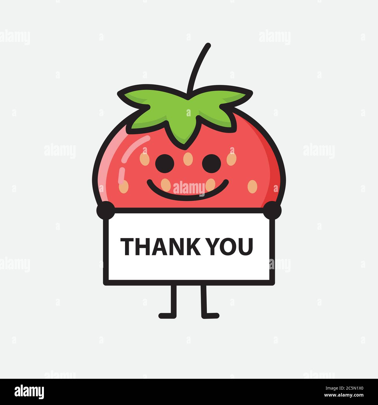 An illustration of Cute Strawberry Mascot Vector Character Stock Vector ...