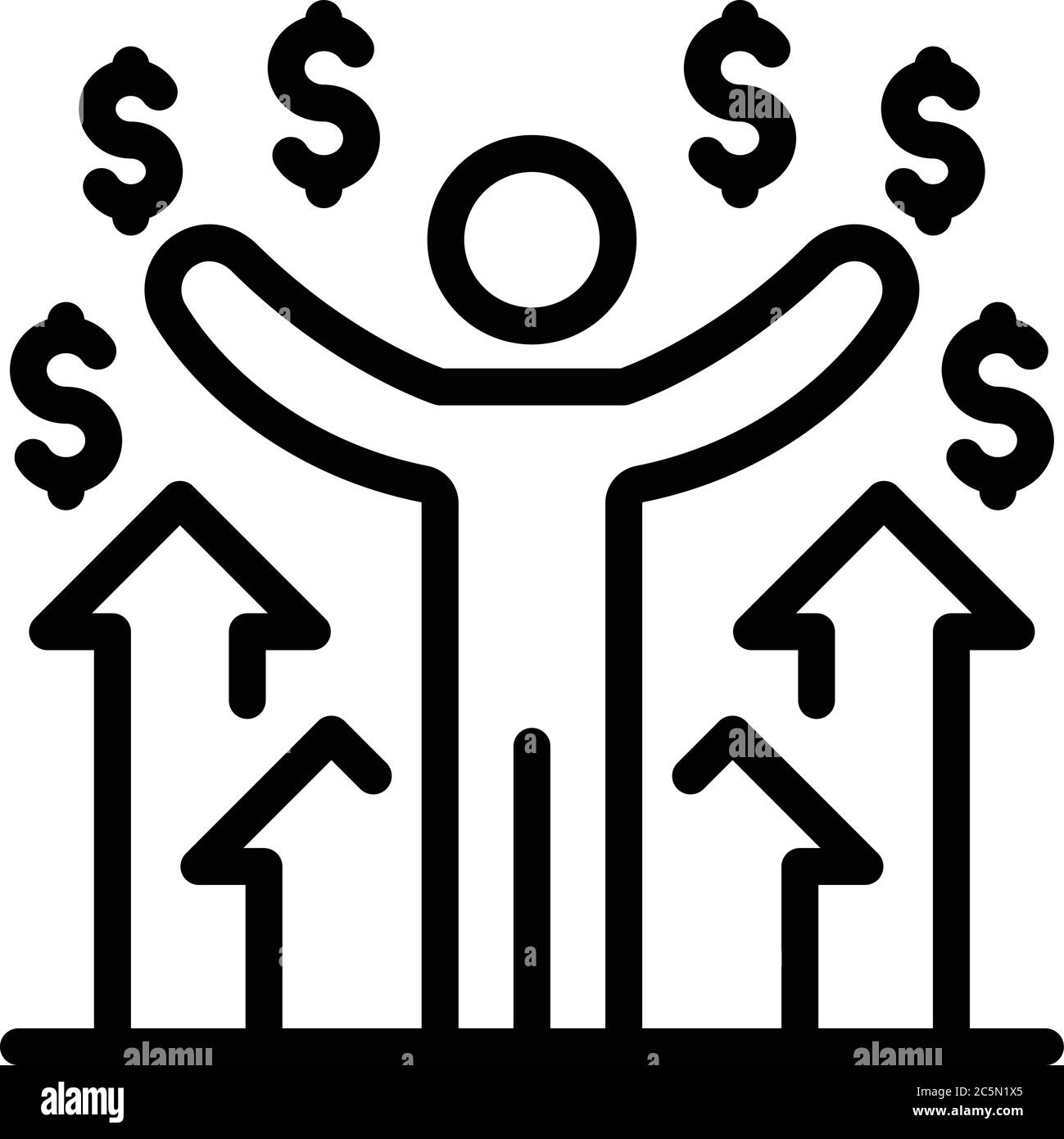 Winning money broker icon, outline style Stock Vector Image & Art - Alamy