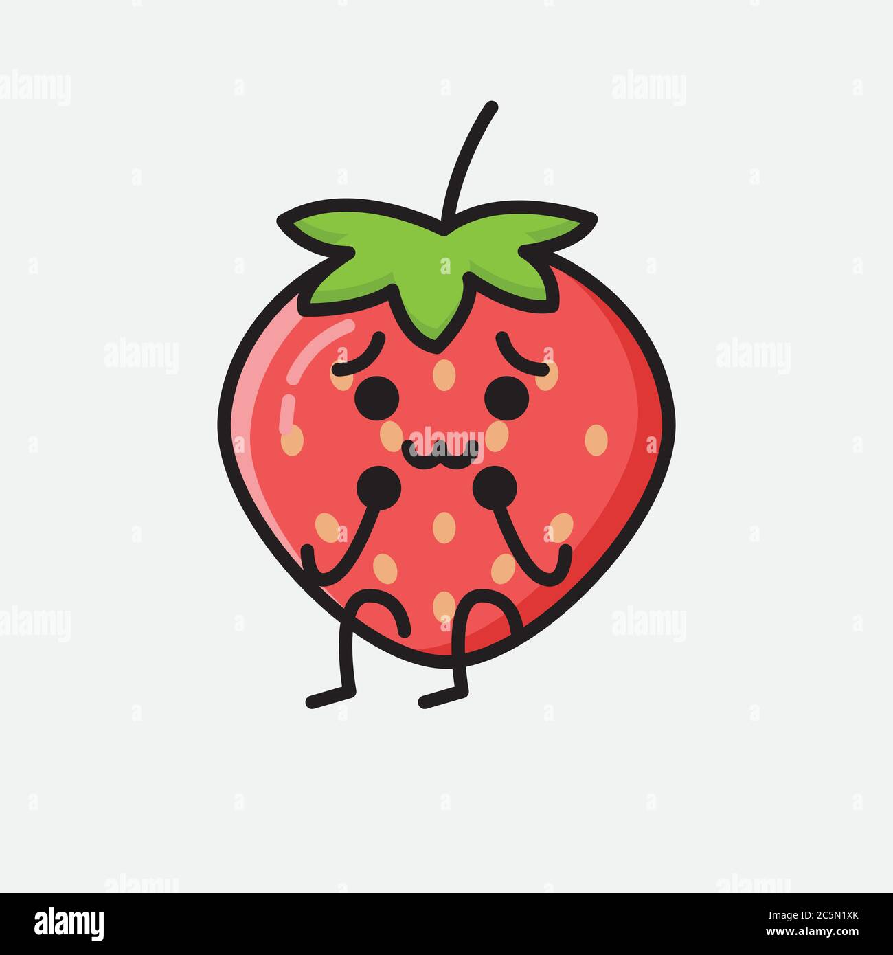 An illustration of Cute Strawberry Mascot Vector Character Stock Vector ...