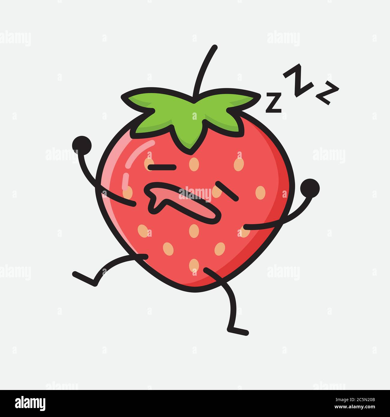 An illustration of Cute Strawberry Mascot Vector Character Stock Vector ...
