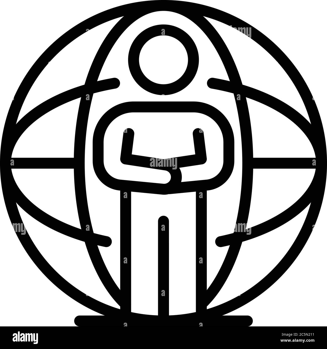 Professional global broker icon, outline style Stock Vector Image & Art ...