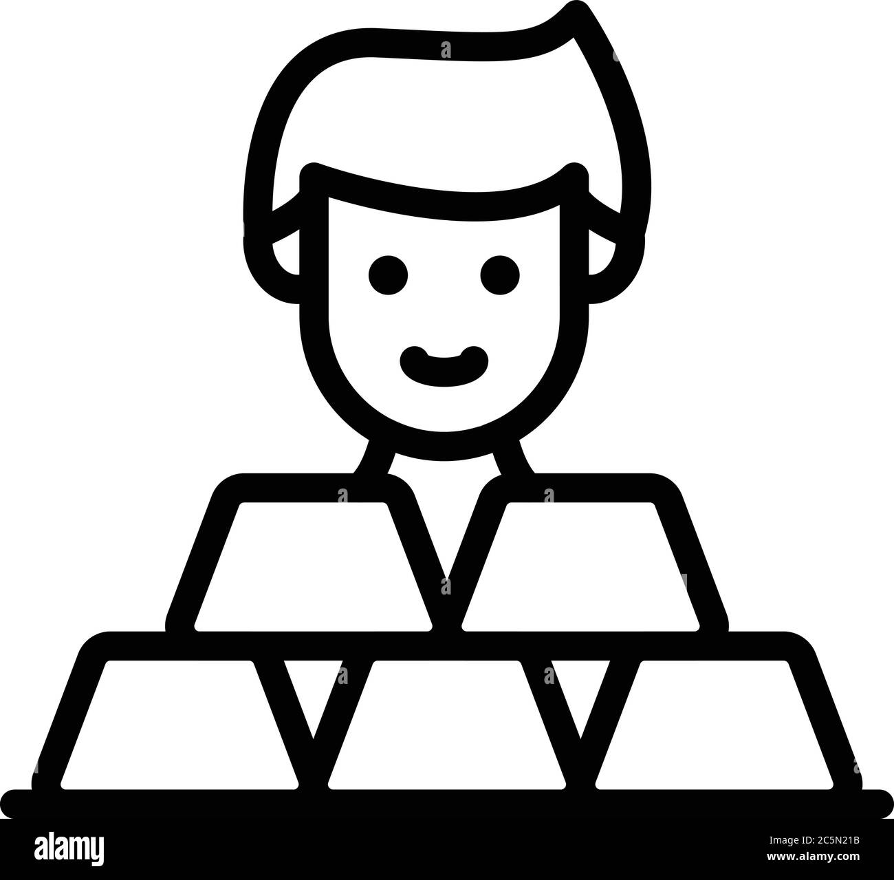 Broker take gold bars icon, outline style Stock Vector Image & Art - Alamy