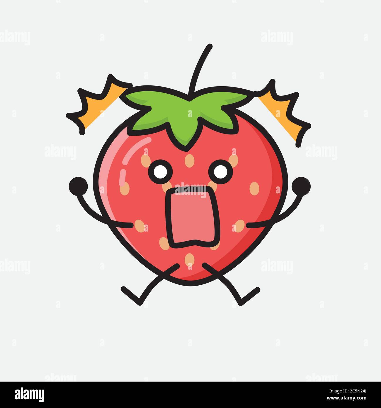 An illustration of Cute Strawberry Mascot Vector Character Stock Vector ...