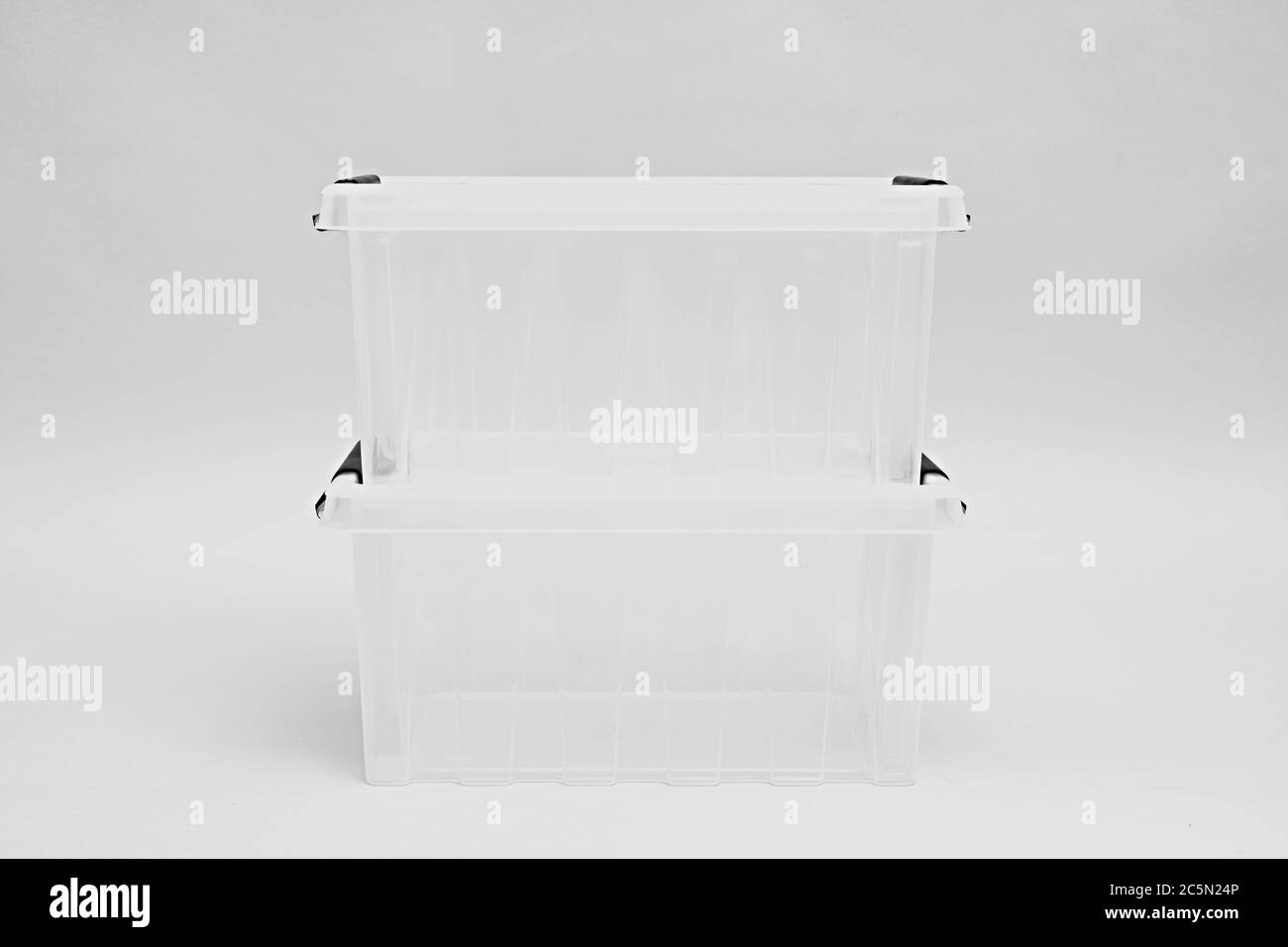 Transparent plastic box for storage and transportation. Boxes for the delivery of products