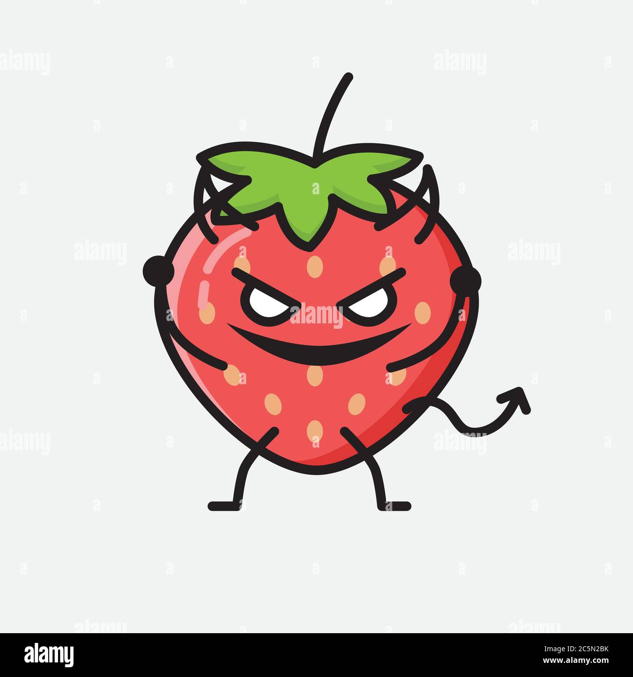An illustration of Cute Strawberry Mascot Vector Character Stock Vector ...