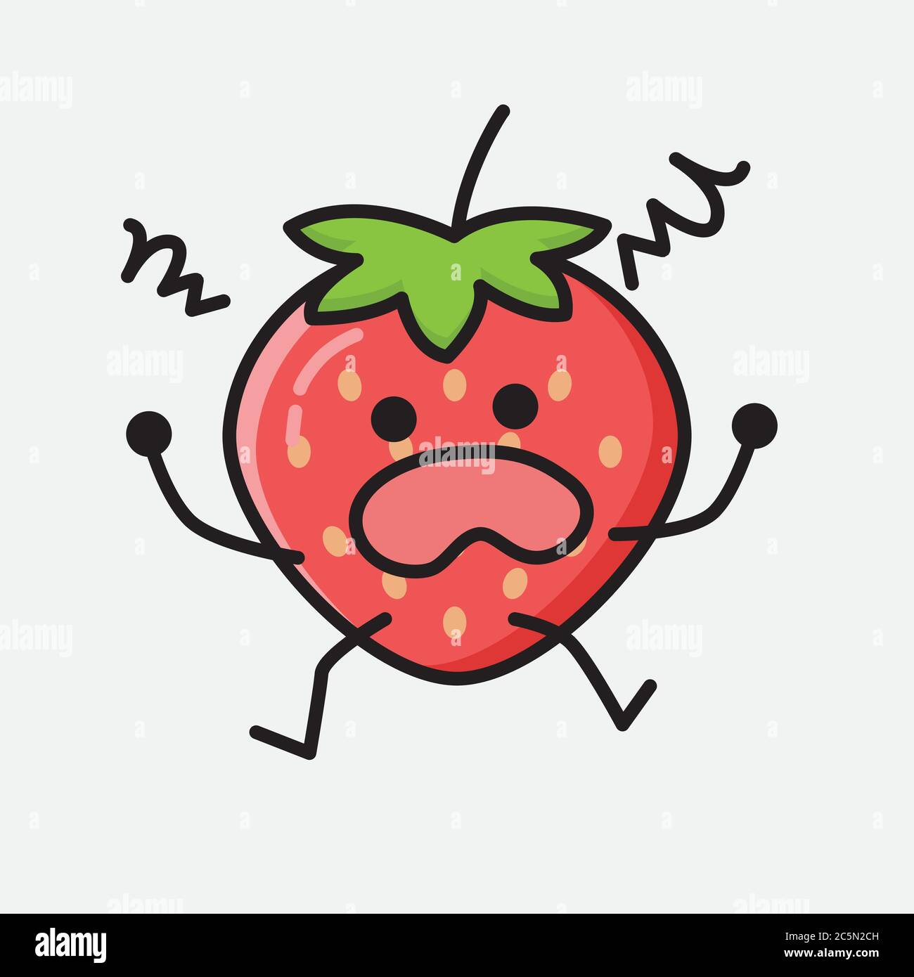 An illustration of Cute Strawberry Mascot Vector Character Stock Vector ...