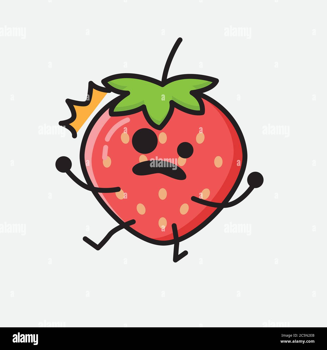An illustration of Cute Strawberry Mascot Vector Character Stock Vector ...