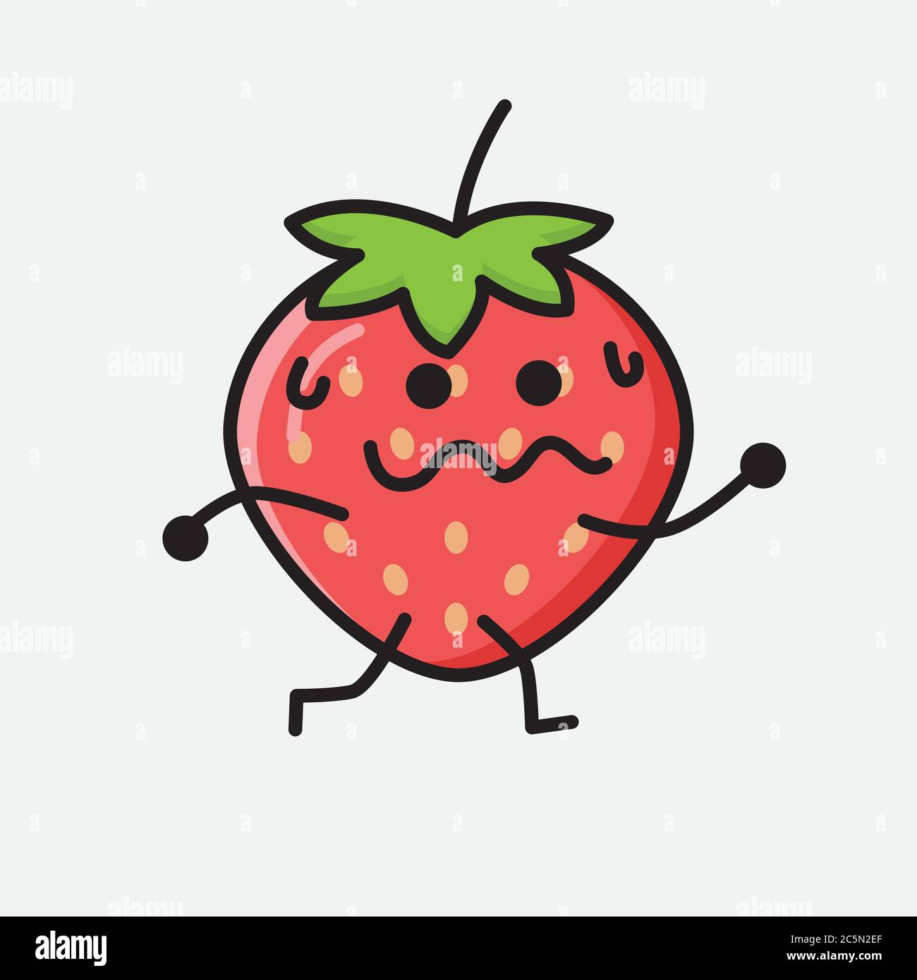 An illustration of Cute Strawberry Mascot Vector Character Stock Vector ...