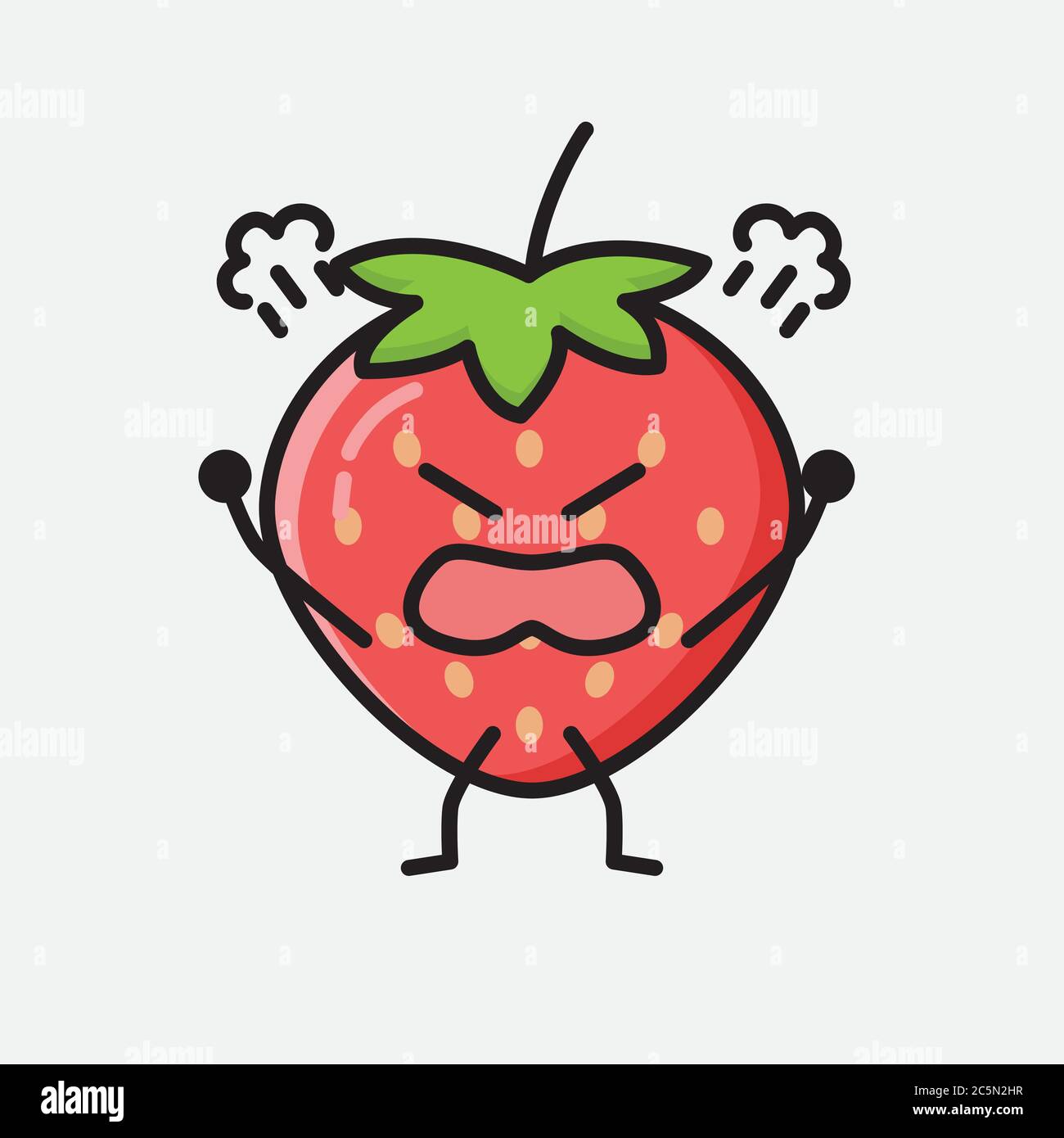 An illustration of Cute Strawberry Mascot Vector Character Stock Vector ...