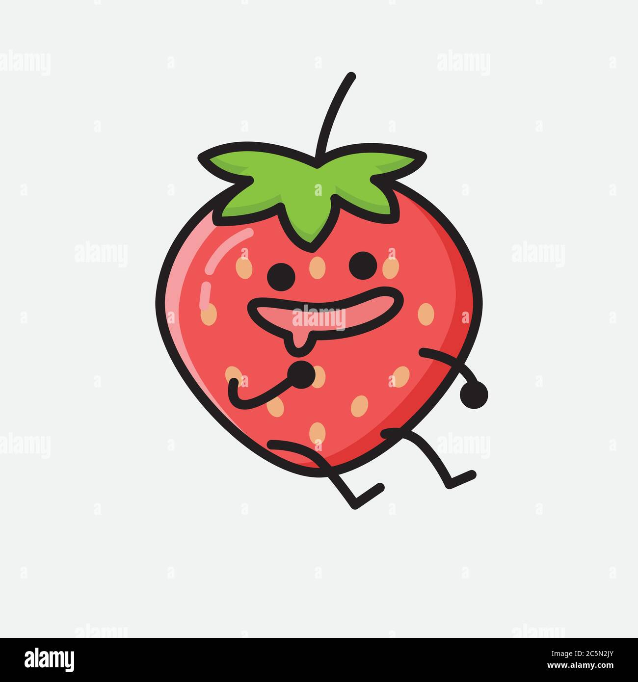 An illustration of Cute Strawberry Mascot Vector Character Stock Vector ...