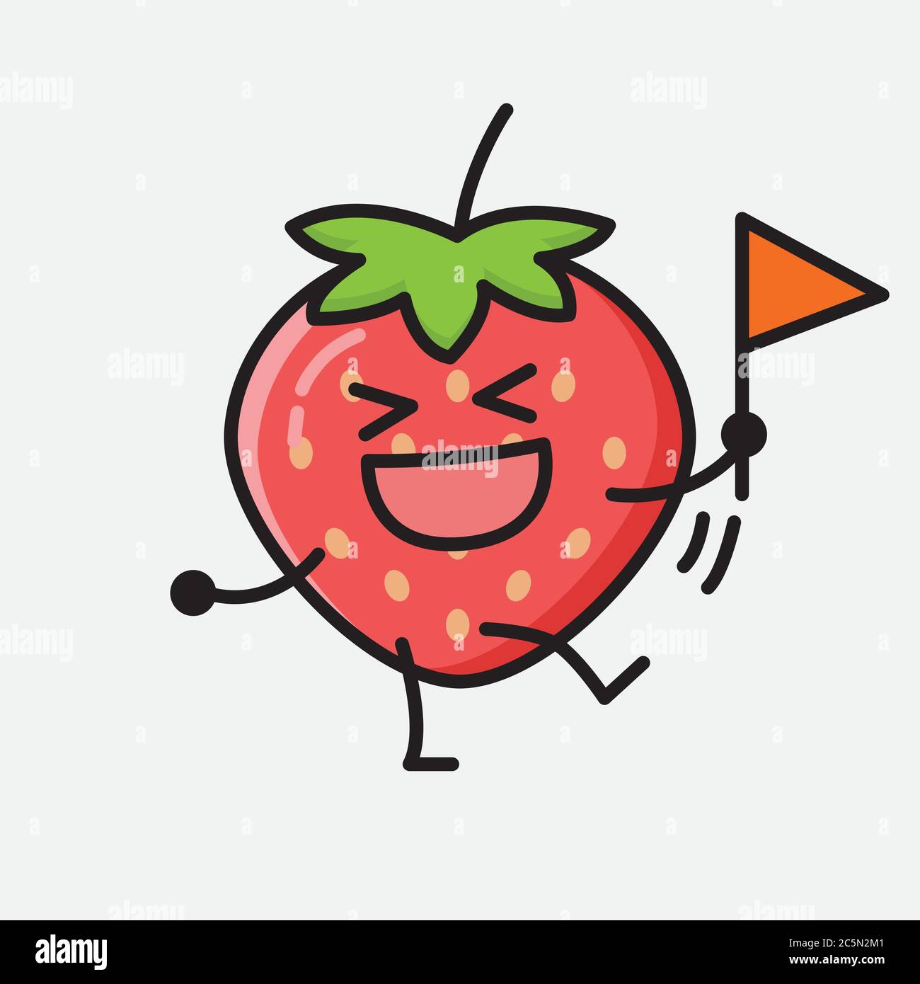 An illustration of Cute Strawberry Mascot Vector Character Stock Vector ...