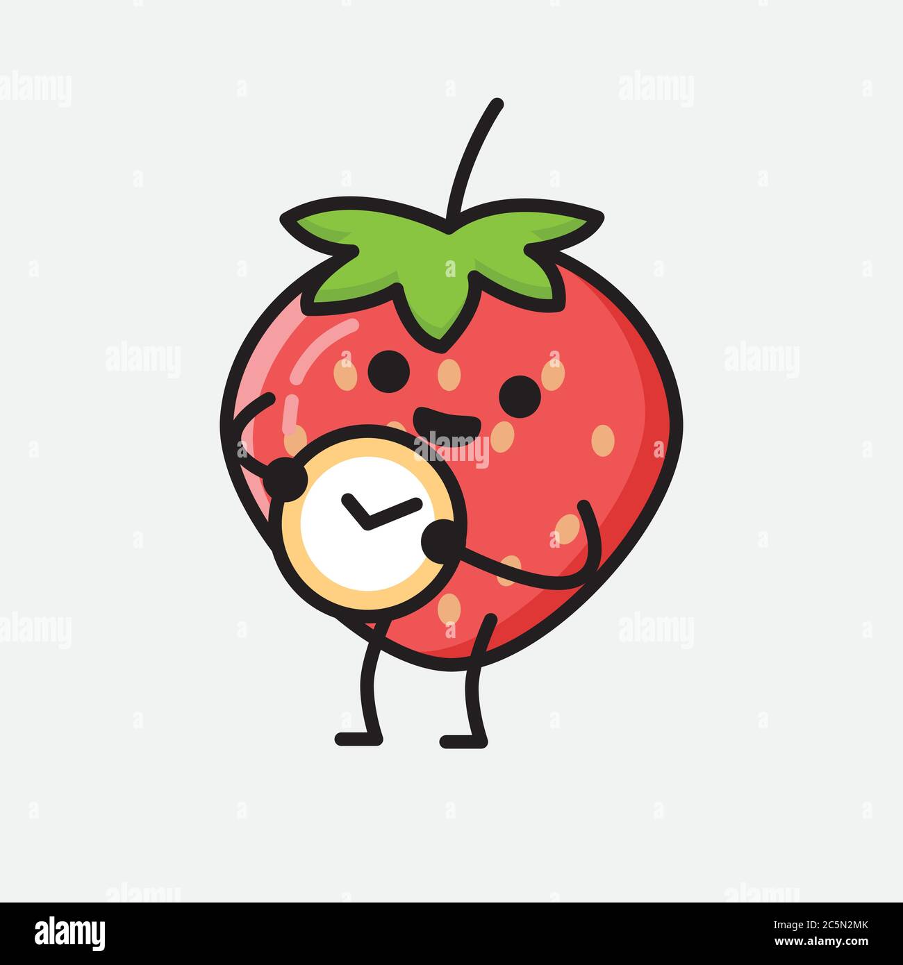 An illustration of Cute Strawberry Mascot Vector Character Stock Vector ...
