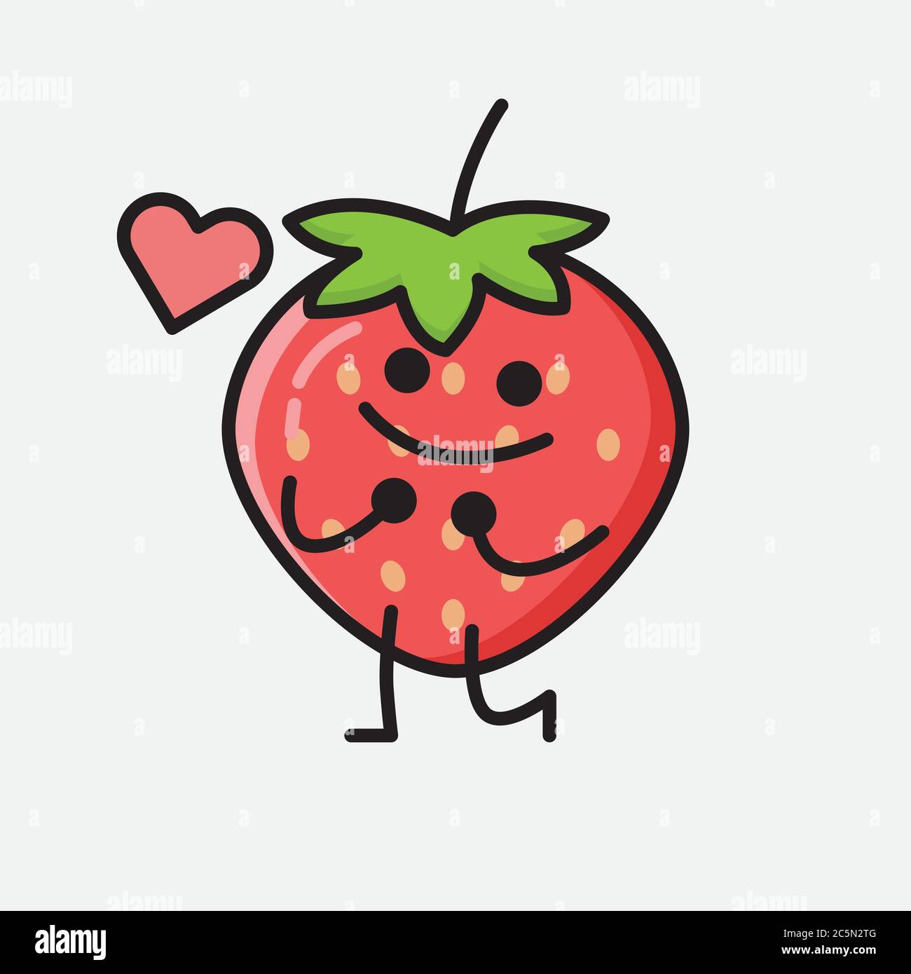 An illustration of Cute Strawberry Mascot Vector Character Stock Vector ...