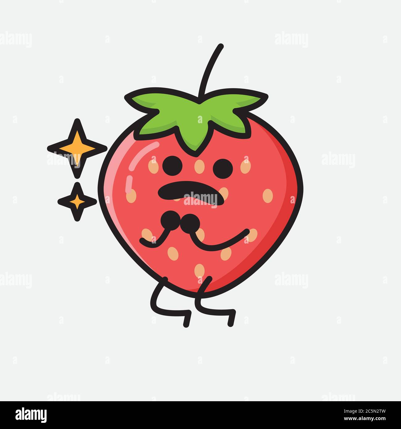 An illustration of Cute Strawberry Mascot Vector Character Stock Vector ...