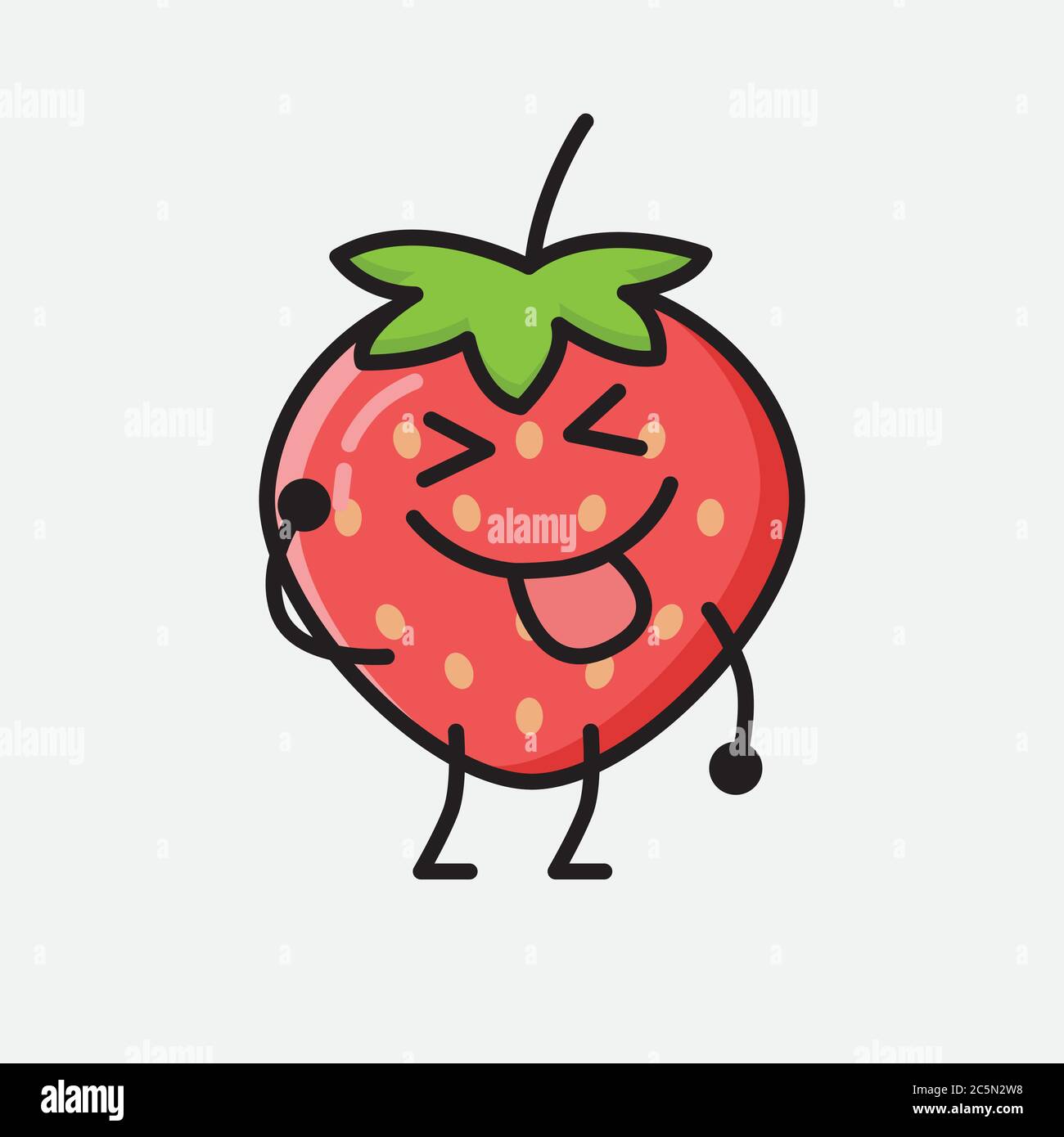 An illustration of Cute Strawberry Mascot Vector Character Stock Vector ...