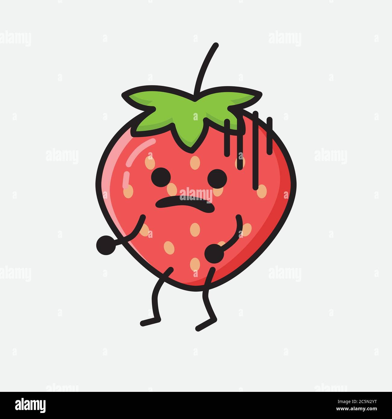 An illustration of Cute Strawberry Mascot Vector Character Stock Vector ...