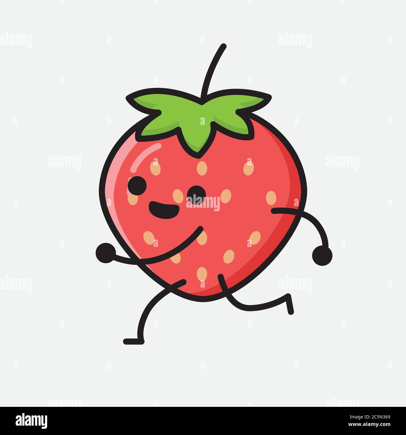 An illustration of Cute Strawberry Mascot Vector Character Stock Vector ...