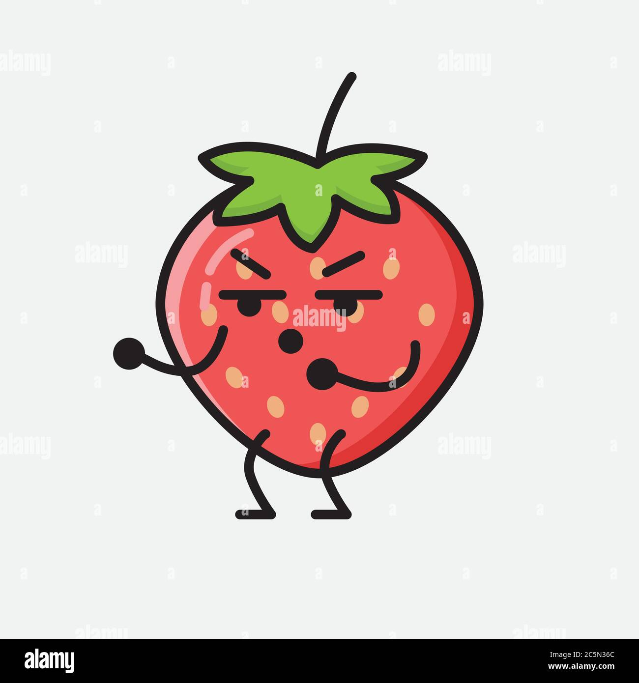 An illustration of Cute Strawberry Mascot Vector Character Stock Vector ...