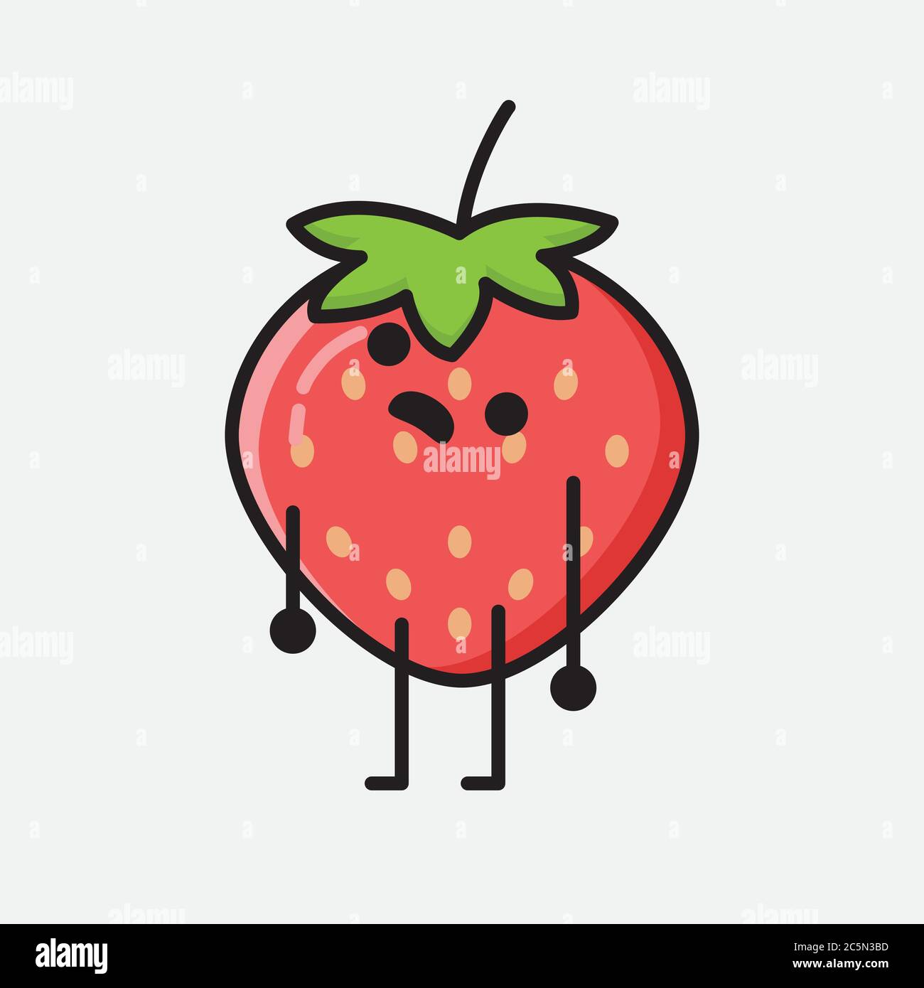 An illustration of Cute Strawberry Mascot Vector Character Stock Vector ...