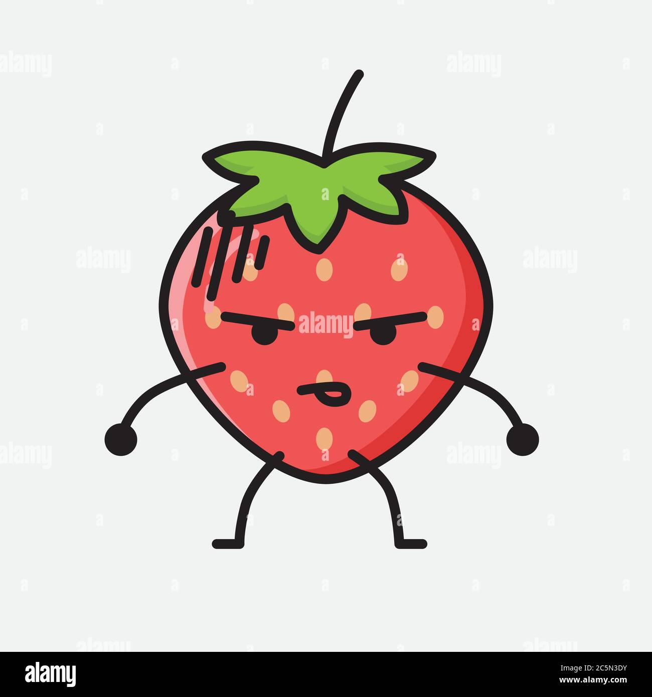 An illustration of Cute Strawberry Mascot Vector Character Stock Vector ...