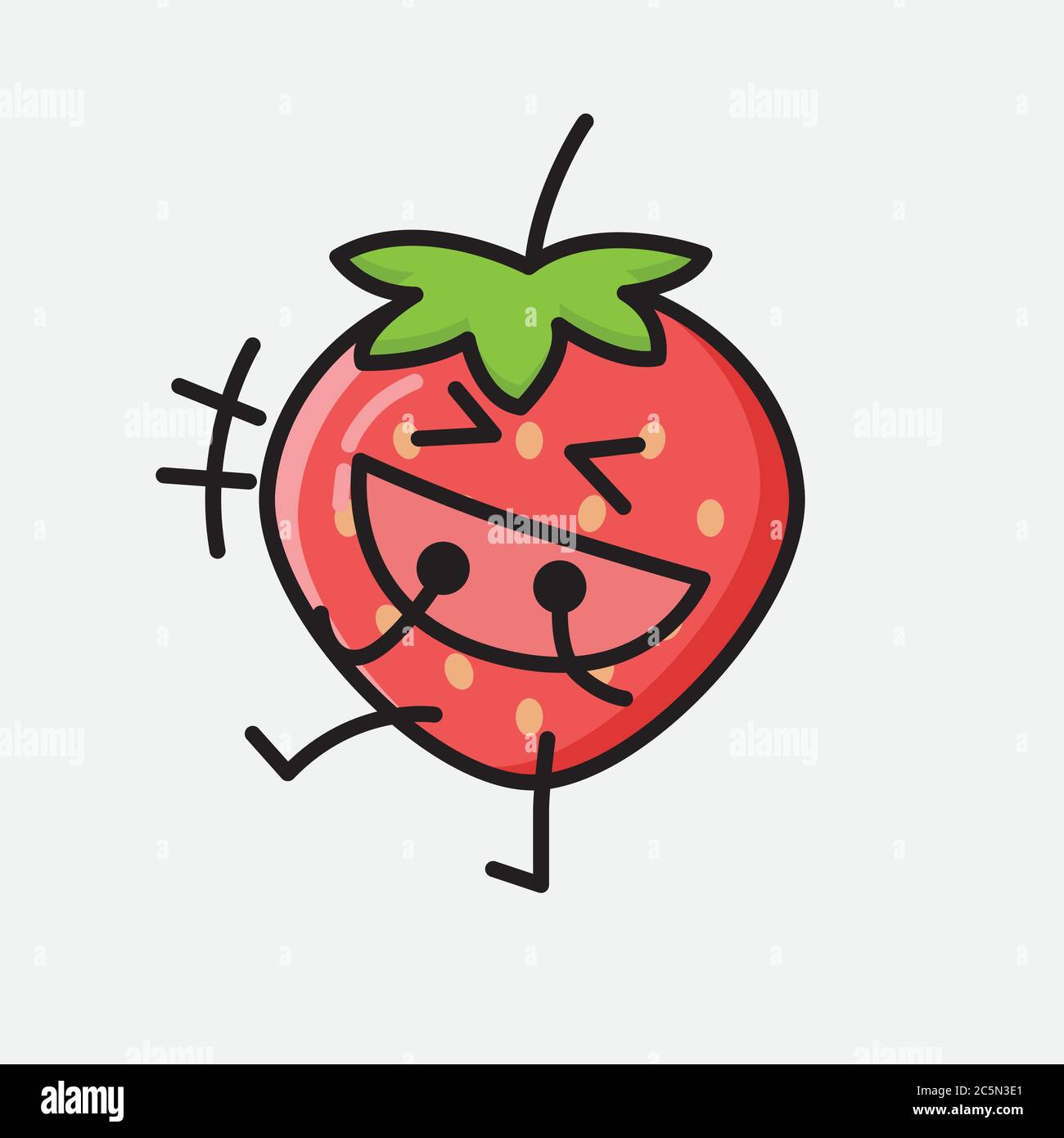 An illustration of Cute Strawberry Mascot Vector Character Stock Vector ...