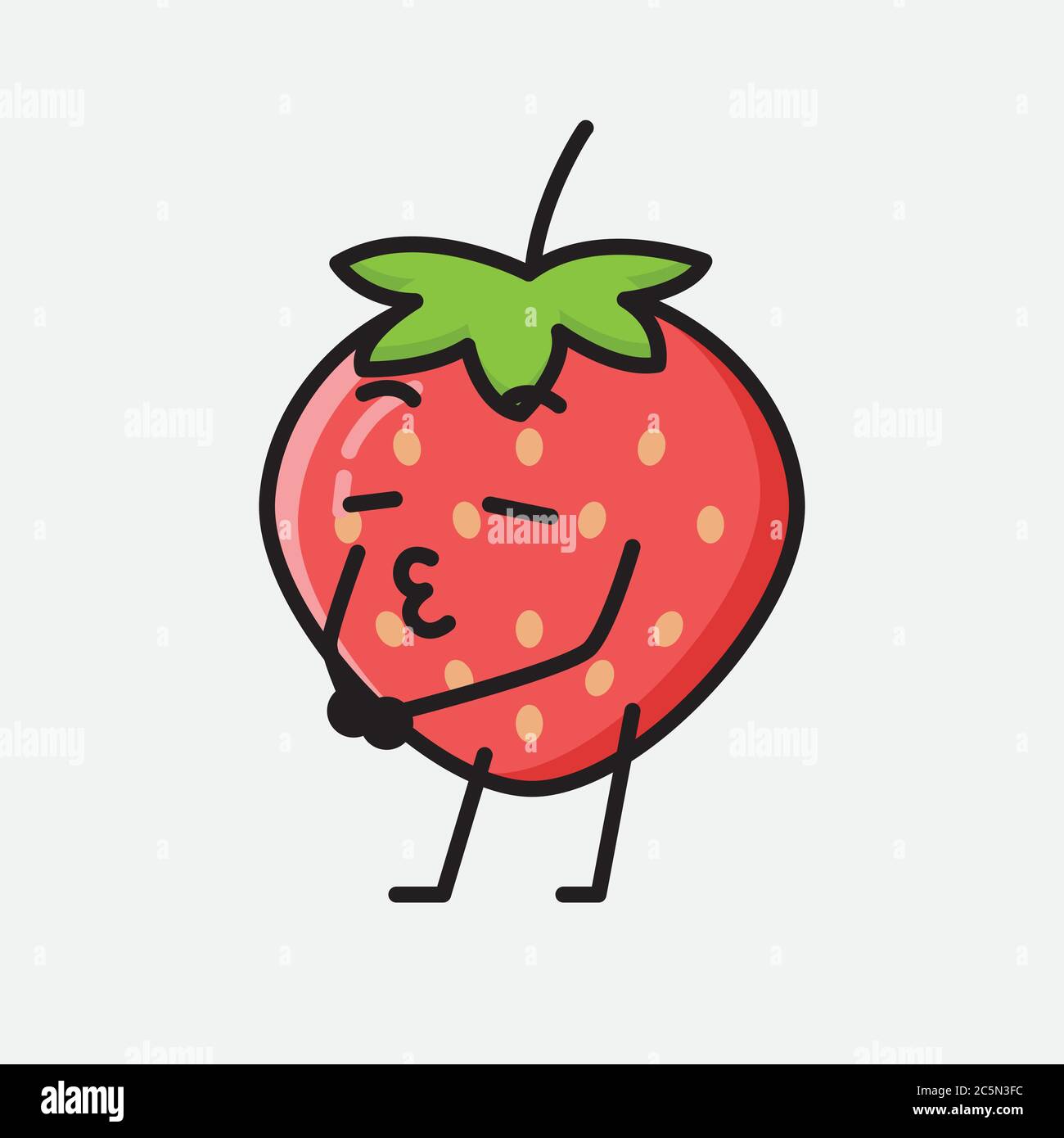 An illustration of Cute Strawberry Mascot Vector Character Stock Vector ...