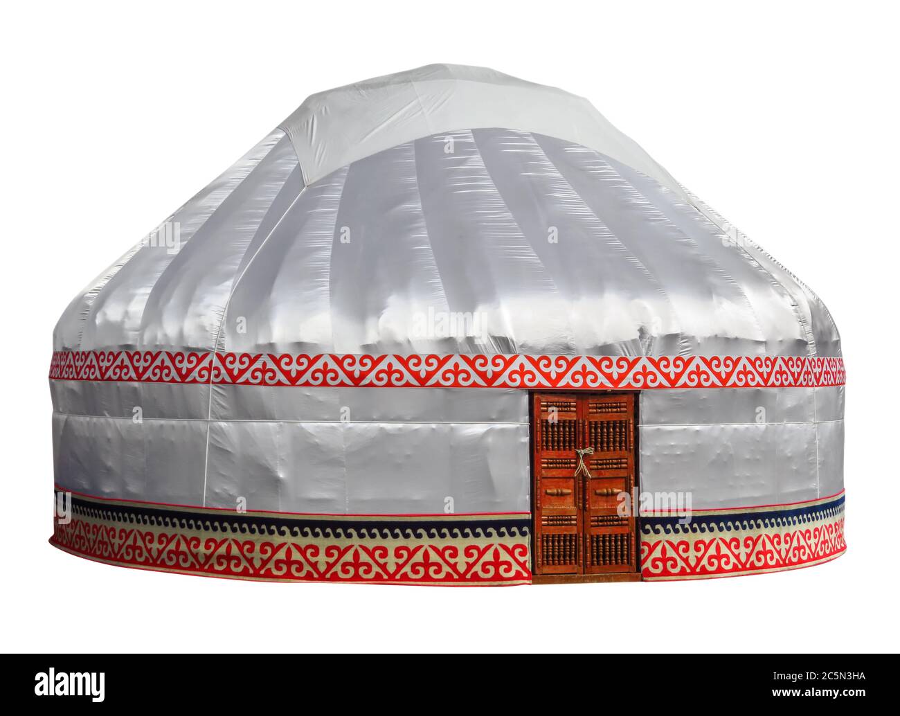 Kazakh yurt isolated on white with Clipping Path Stock Photo