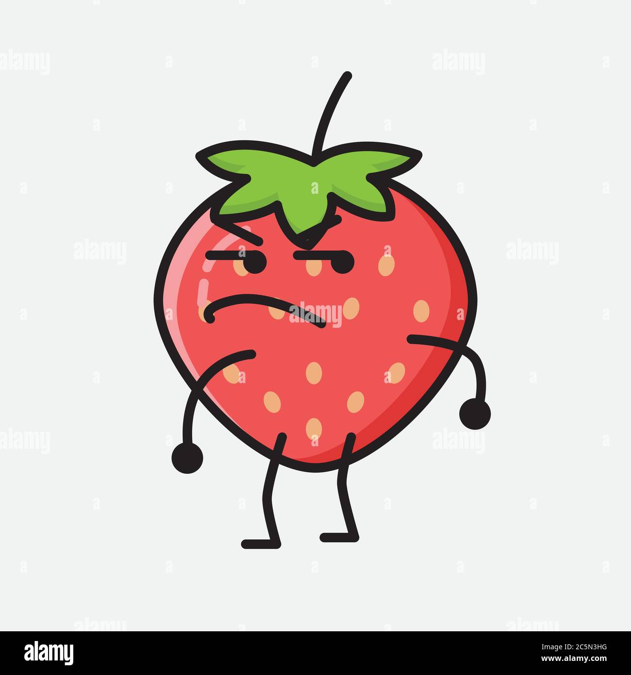 An illustration of Cute Strawberry Mascot Vector Character Stock Vector ...