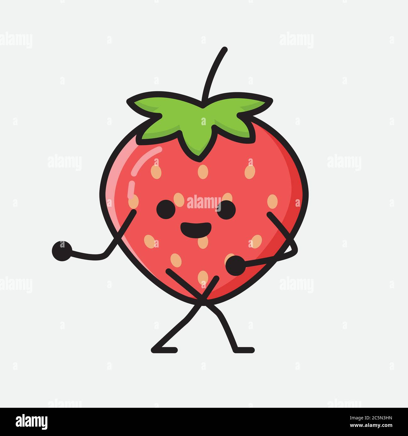 An illustration of Cute Strawberry Mascot Vector Character Stock Vector ...