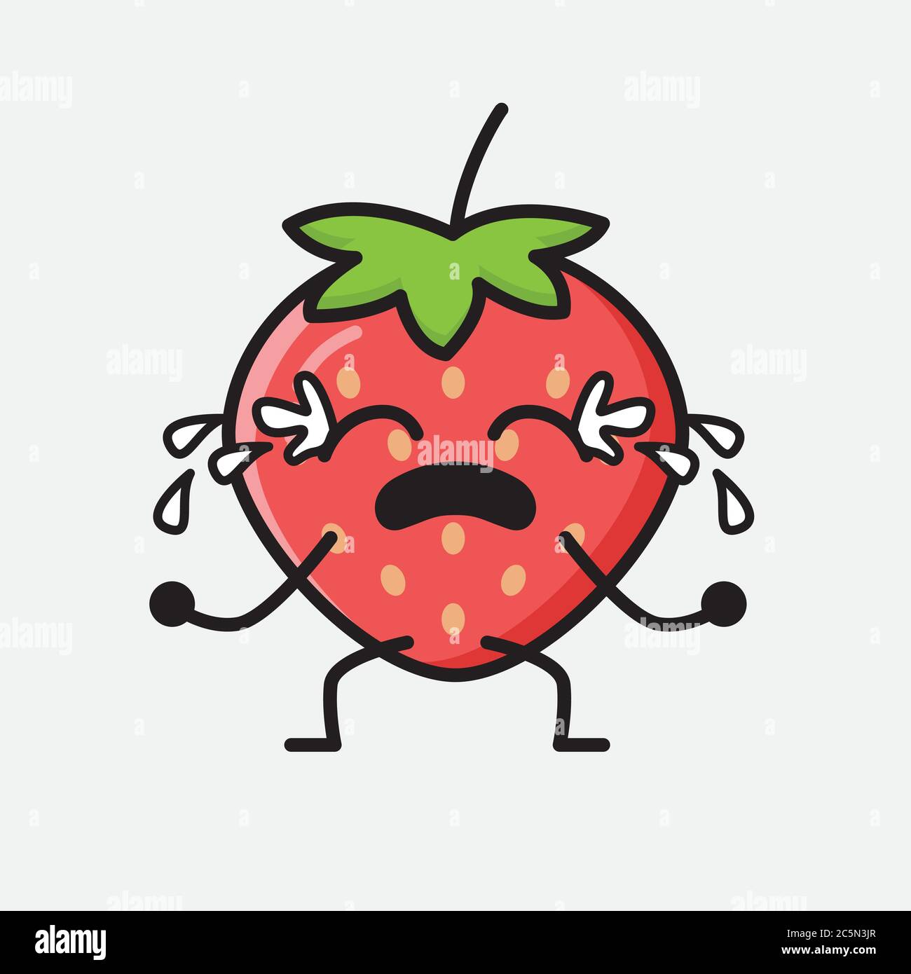 An illustration of Cute Strawberry Mascot Vector Character Stock Vector ...