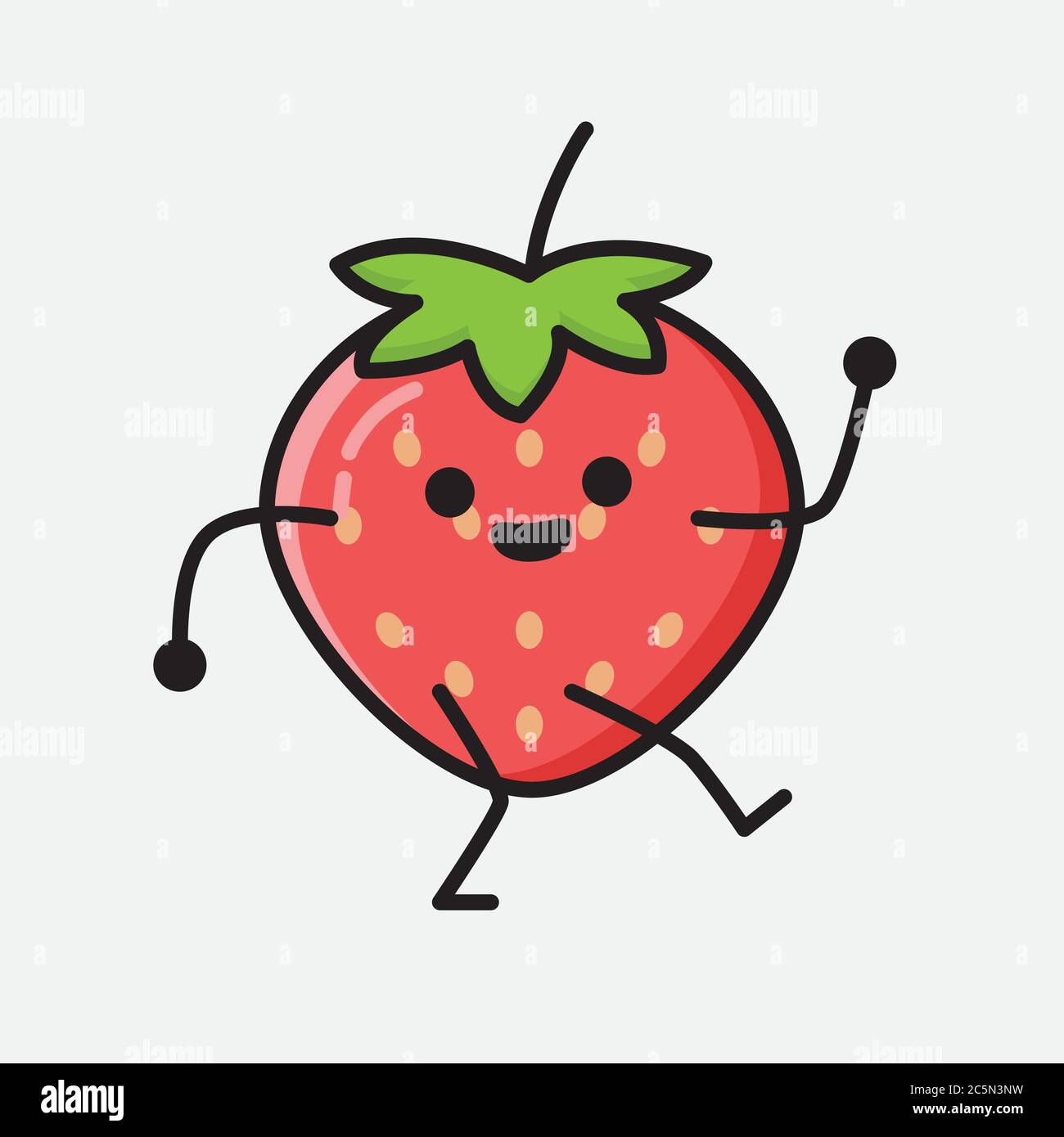 An illustration of Cute Strawberry Mascot Vector Character Stock Vector ...