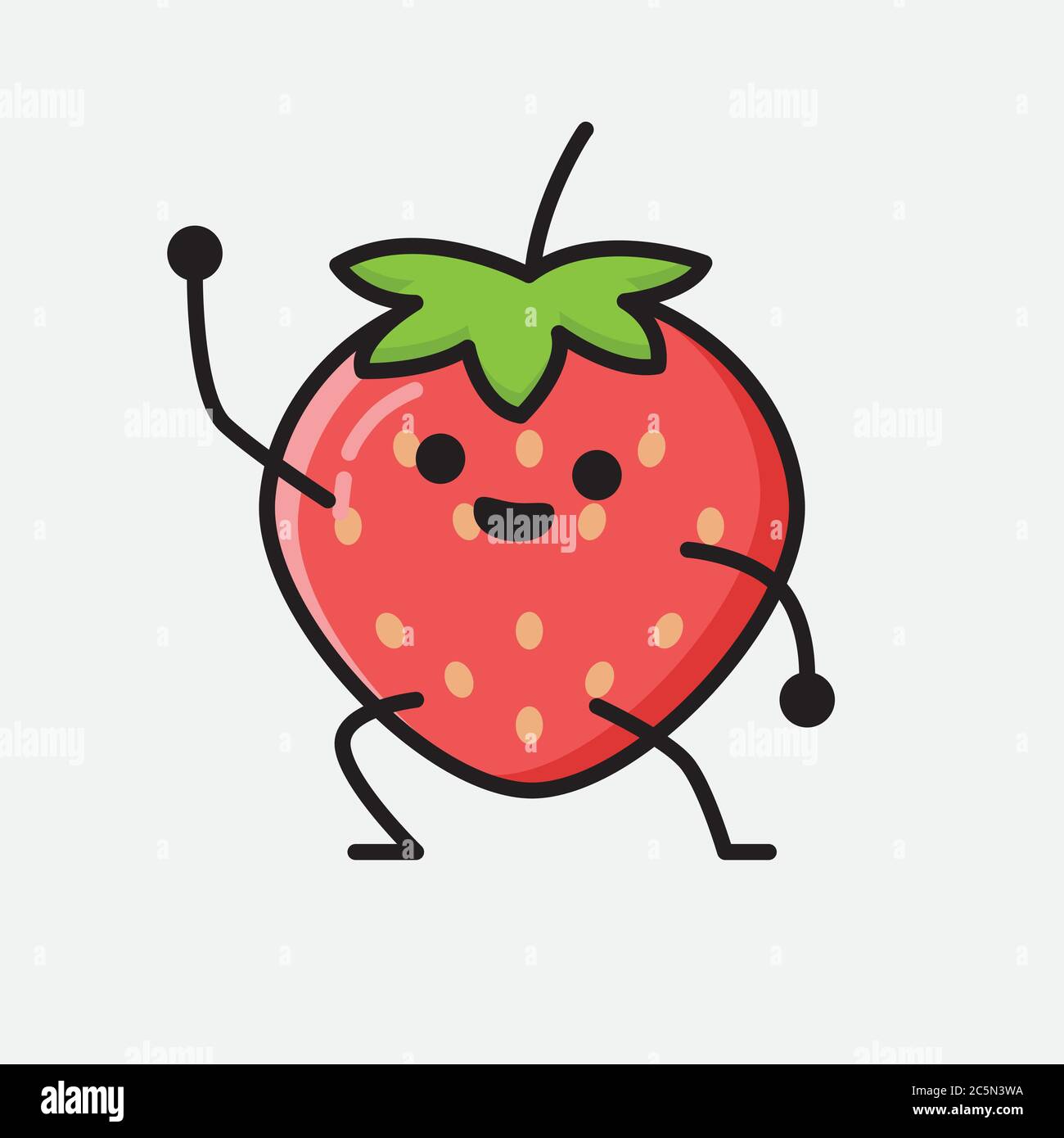 An illustration of Cute Strawberry Mascot Vector Character Stock Vector ...