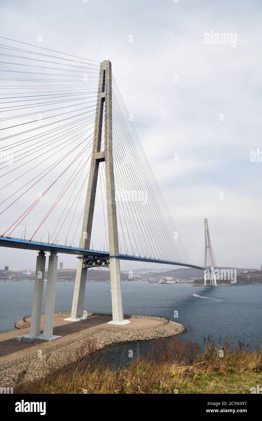 Cable-stayed Russky Bridge Russian Bridge is a bridge across the ...