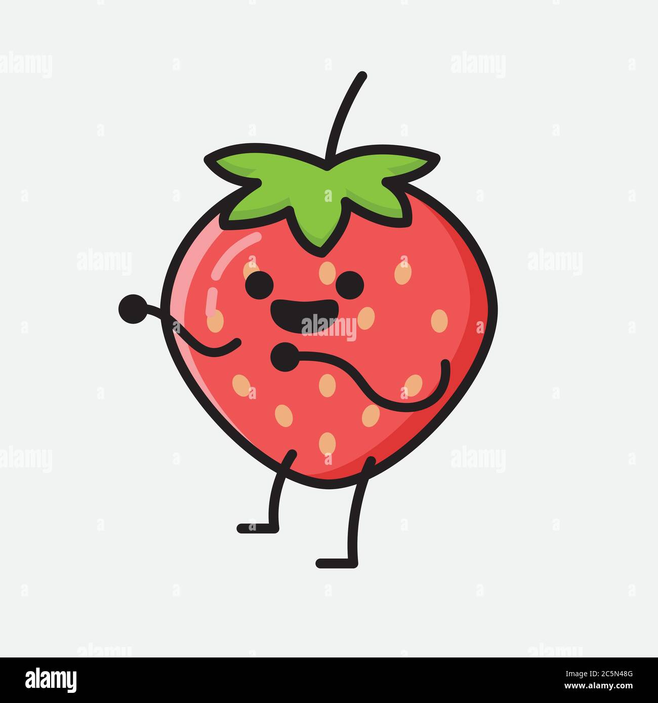 An illustration of Cute Strawberry Mascot Vector Character Stock Vector ...