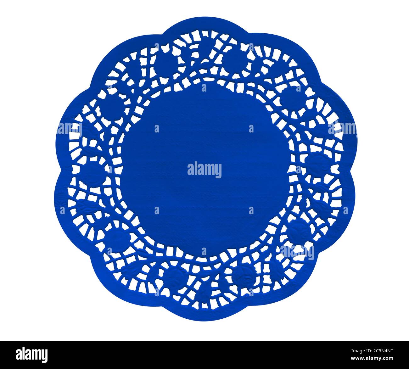 Blue paper figure napkin isolated on white with Clipping Path Stock Photo