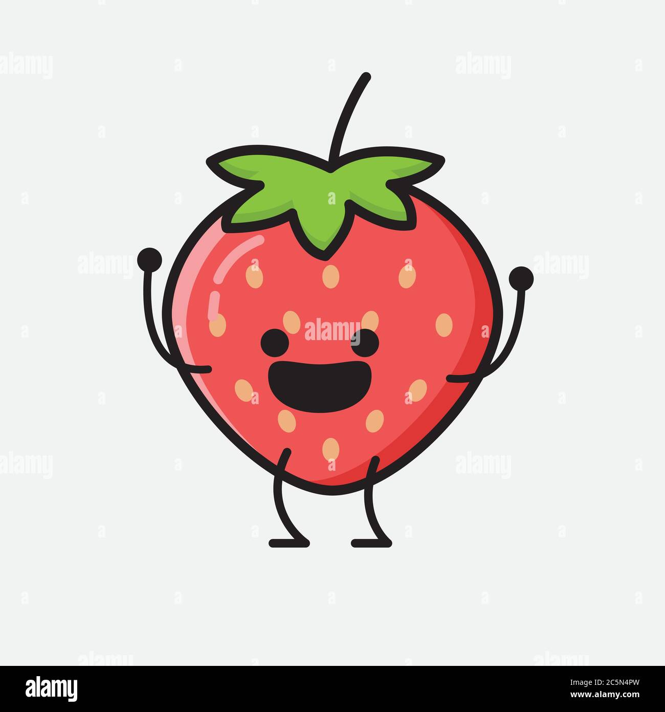 An illustration of Cute Strawberry Mascot Vector Character Stock Vector ...