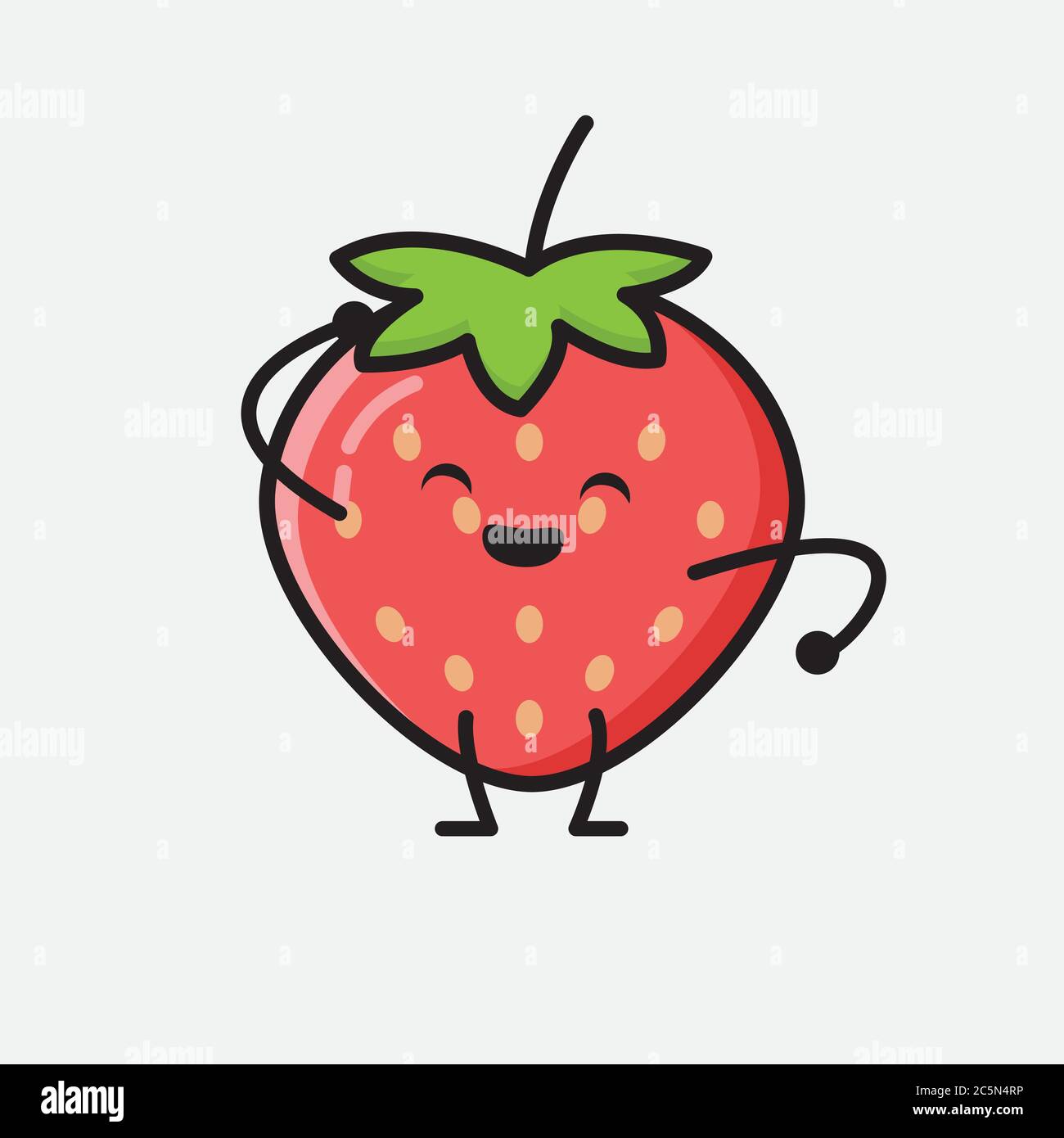An illustration of Cute Strawberry Mascot Vector Character Stock Vector ...