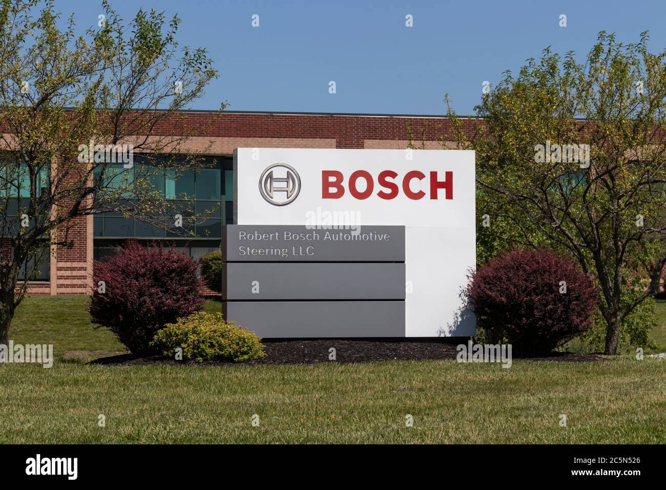 Florence - Circa July 2020: Robert Bosch Automotive Steering headquarters. Robert Bosch develops and produces steering systems for passenger cars, com Stock Photo