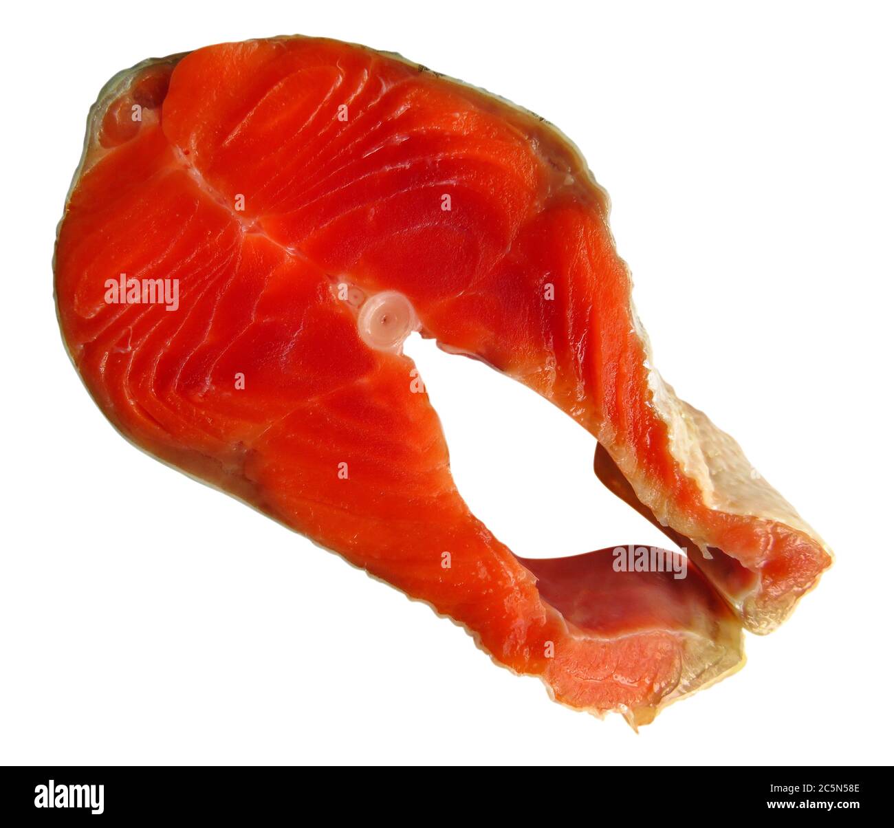 Salmon Red Fish Steak isolated on a white background with clipping path ...