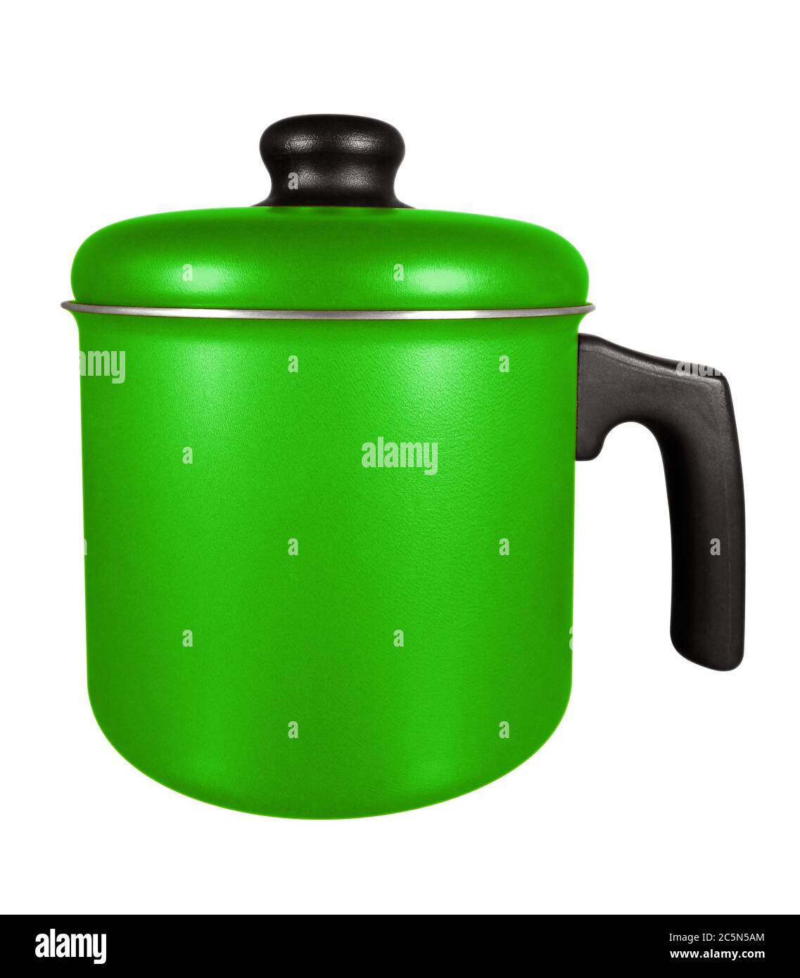 Green saucepan isolated on white with clipping path Stock Photo Alamy