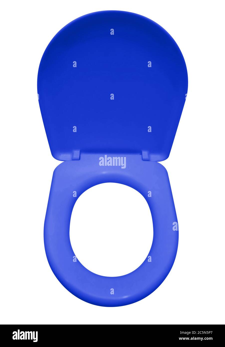 Dark blue toilet seat isolated on white. Clipping path included Stock